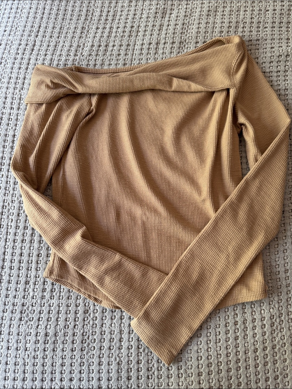 We the free Off-Shoulder Long Sleeve Ribbed shirt Size medium